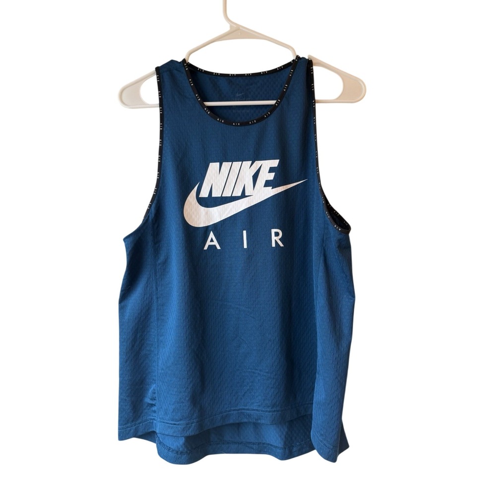 Nike Women DRI-FIT Teal‎ Blue Running Gym Tank Top - Size M (DB4329-432)